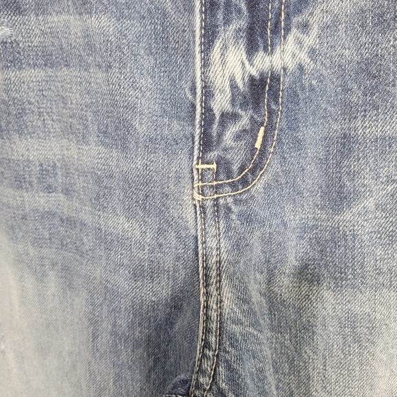 KanCan High Rise Straight Leg Cuffed 100% Cotton Distressed Jeans Size 15/31 - Picture 8 of 16